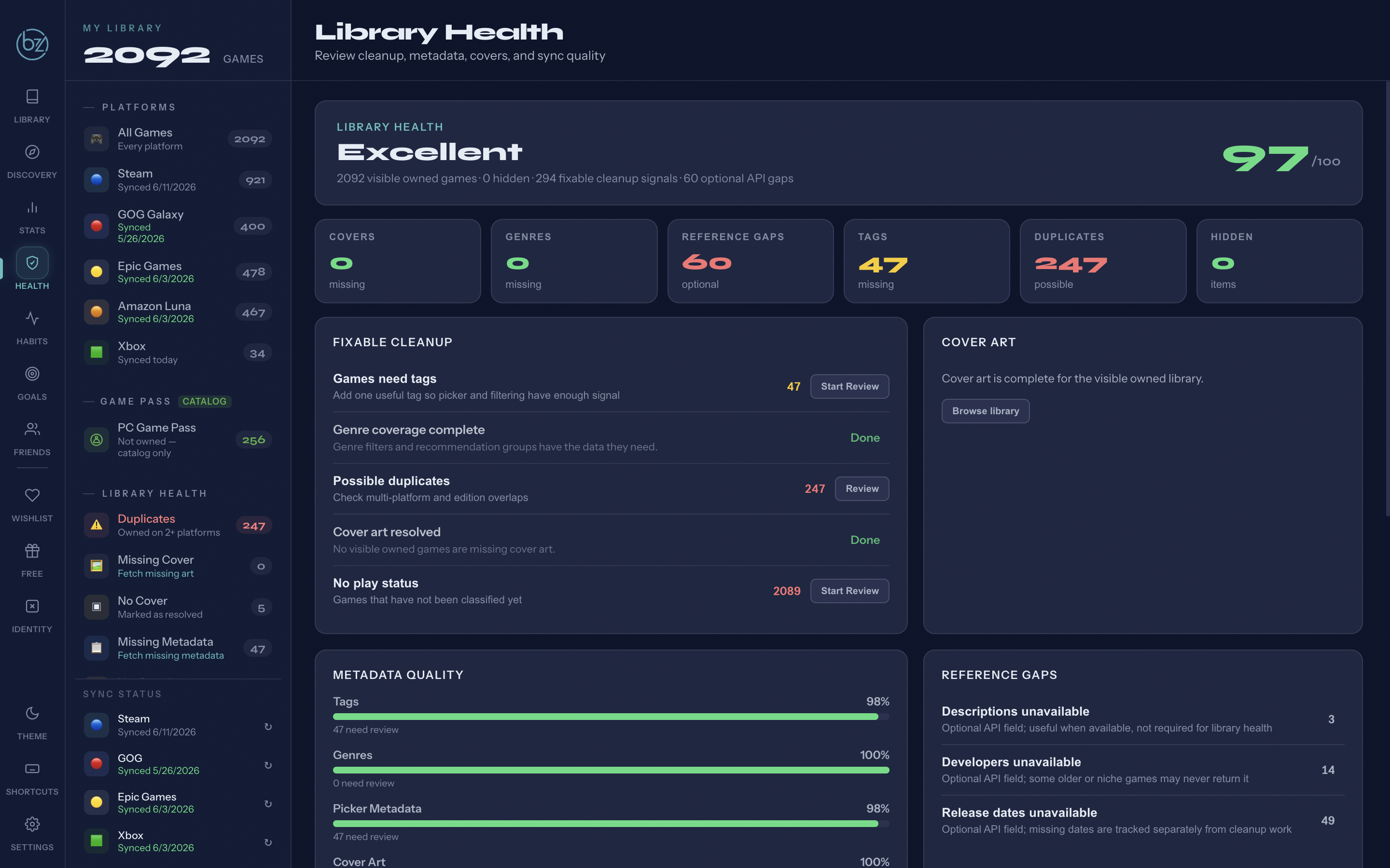 Backlog Zero — Library Health dashboard