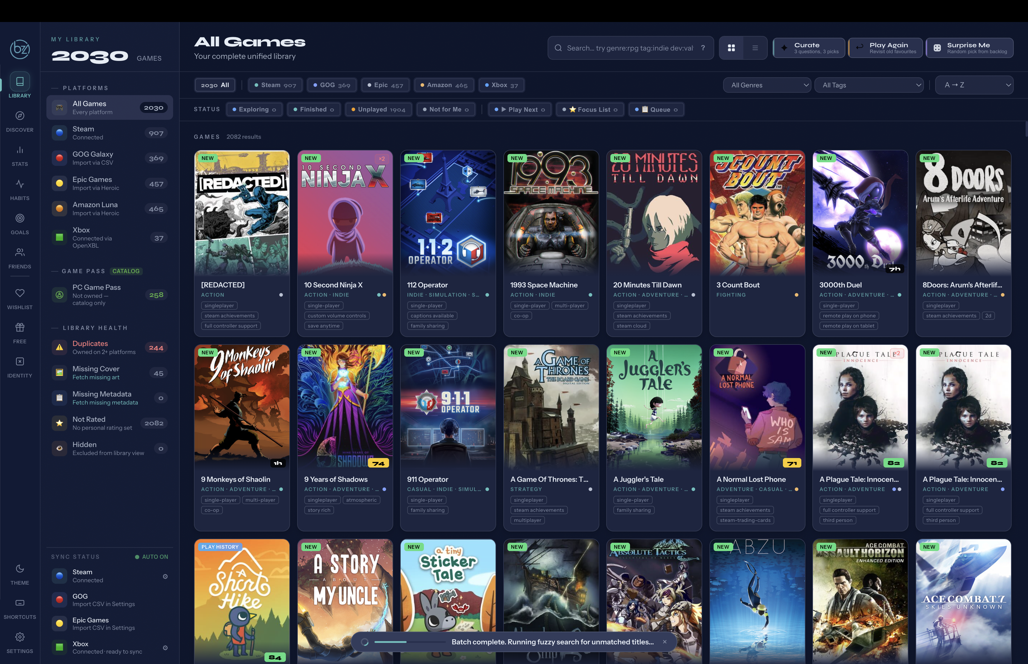 Backlog Zero — Library view