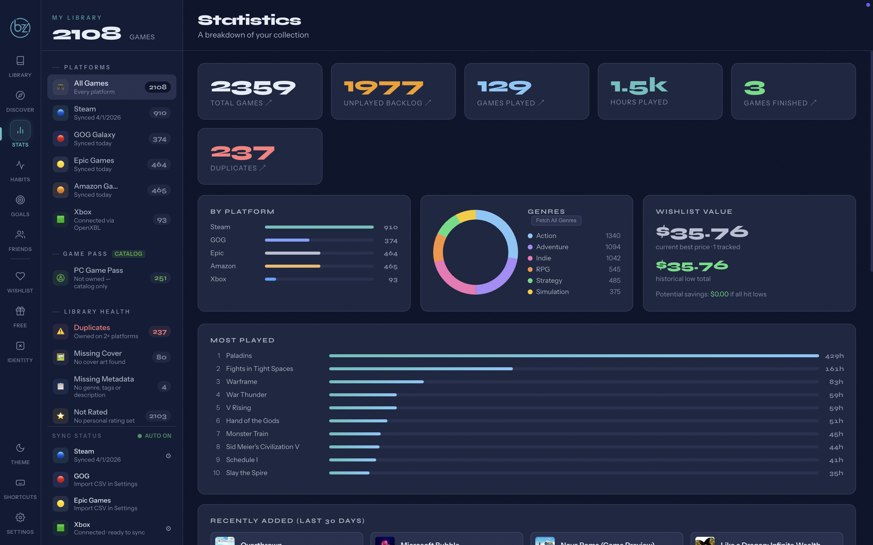 Statistics Dashboard